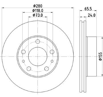 Brzdový kotouč HELLA 8DD 355 132-141