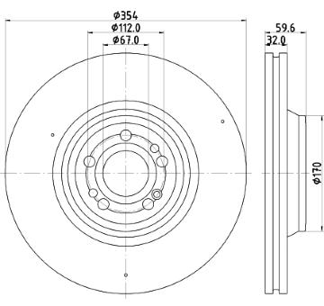 Brzdový kotouč HELLA 8DD 355 132-221