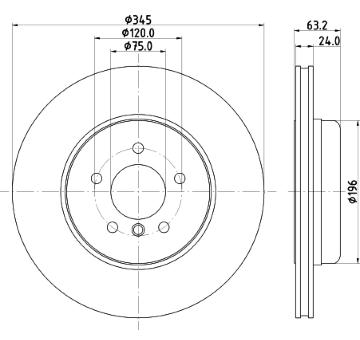 Brzdový kotouč HELLA 8DD 355 132-531