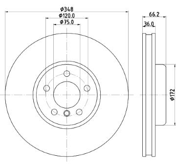 Brzdový kotúč HELLA 8DD 355 132-511