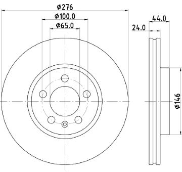 Brzdový kotouč HELLA 8DD 355 132-891