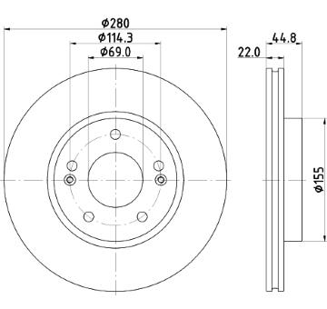 Brzdový kotouč HELLA 8DD 355 132-641