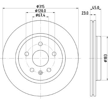Brzdový kotouč HELLA 8DD 355 132-751