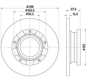 Brzdový kotouč HELLA 8DD 355 133-071