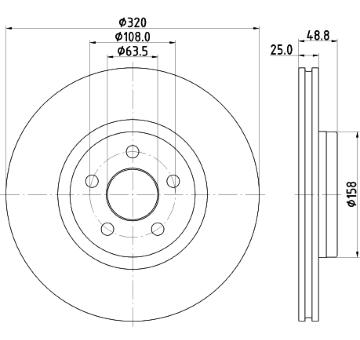 Brzdový kotouč HELLA 8DD 355 133-561