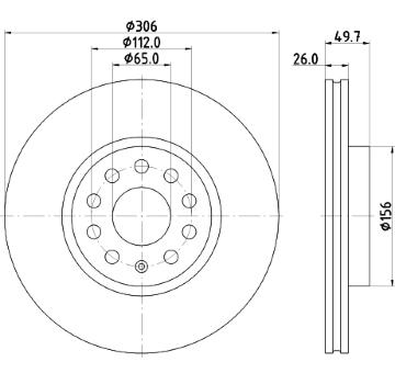 Brzdový kotouč HELLA 8DD 355 134-611