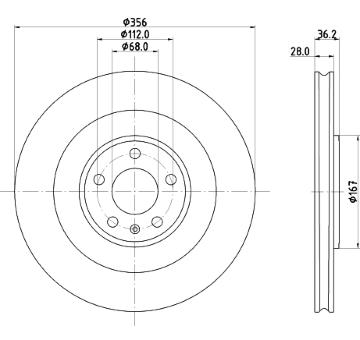 Brzdový kotouč HELLA 8DD 355 134-851