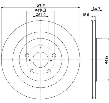 Brzdový kotouč HELLA 8DD 355 134-961