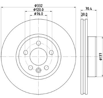 Brzdový kotouč HELLA 8DD 355 135-011