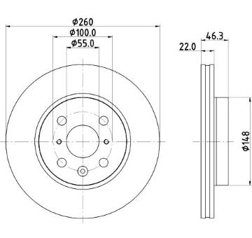 Brzdový kotouč HELLA 8DD 355 135-041