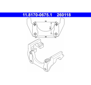 Držák, brzdový třmen ATE 11.8170-0675.1