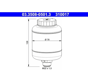 Vyrovnávací nádoba, brzdová kapalina ATE 03.3508-0501.3