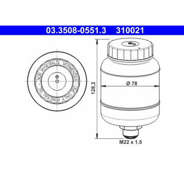 Vyrovnávací nádoba, brzdová kapalina ATE 03.3508-0551.3
