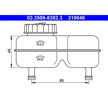 Vyrovnávací nádoba, brzdová kapalina ATE 03.3508-8302.3