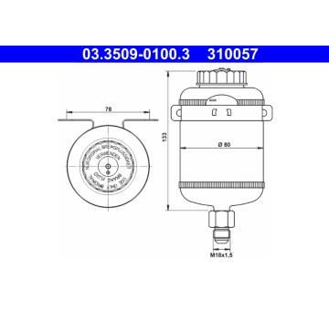 Vyrovnávací nádoba, brzdová kapalina ATE 03.3509-0100.3