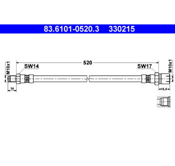 Brzdová hadice ATE 83.6101-0520.3