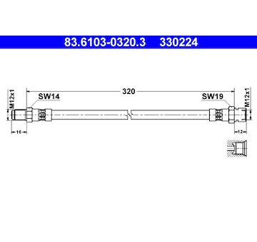 Brzdová hadice ATE 83.6103-0320.3