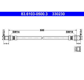 Brzdová hadice ATE 83.6103-0500.3