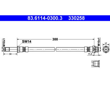Brzdová hadice ATE 83.6114-0300.3