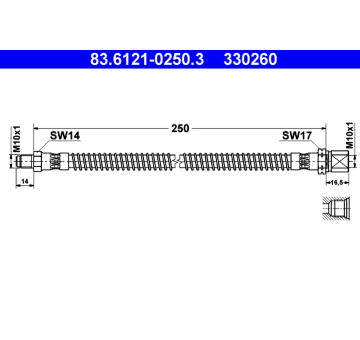 Brzdová hadice ATE 83.6121-0250.3