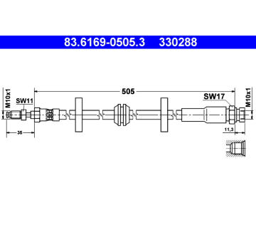 Brzdová hadice ATE 83.6169-0505.3
