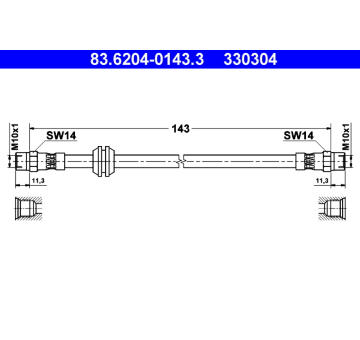 Brzdová hadice ATE 83.6204-0143.3