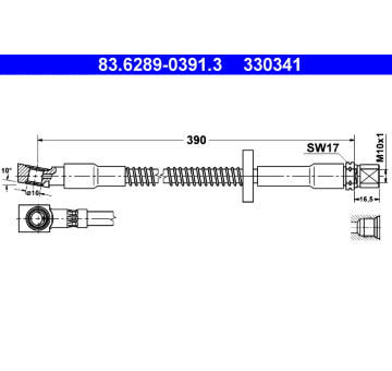 Brzdová hadice ATE 83.6289-0391.3