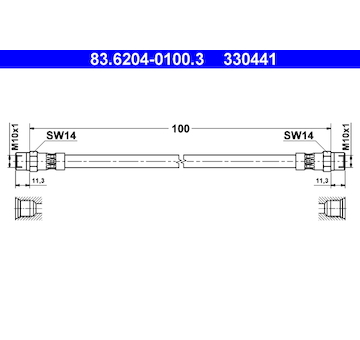 Brzdová hadice ATE 83.6204-0100.3