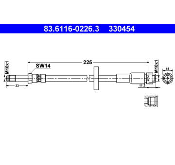 Brzdová hadice ATE 83.6116-0226.3
