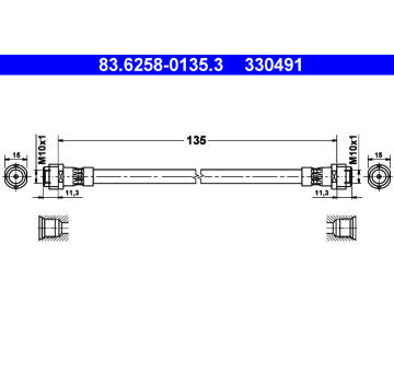 Brzdová hadice ATE 83.6258-0135.3