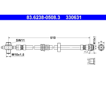 Brzdová hadice ATE 83.6238-0508.3