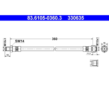 Brzdová hadice ATE 83.6105-0360.3