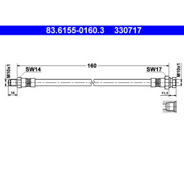 Brzdová hadice ATE 83.6155-0160.3