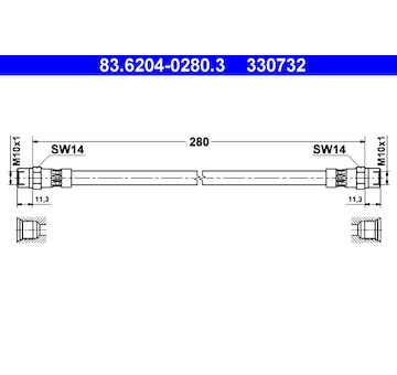 Brzdová hadice ATE 83.6204-0280.3