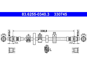 Brzdová hadice ATE 83.6255-0340.3
