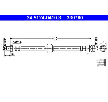 Brzdová hadice ATE 24.5124-0410.3