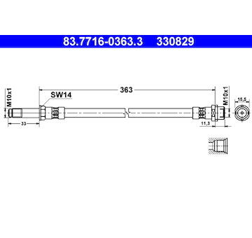 Brzdová hadice ATE 83.7716-0363.3