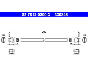 Brzdová hadice ATE 83.7812-0200.3