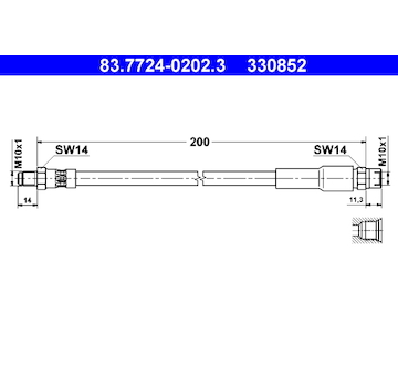 Brzdová hadice ATE 83.7724-0202.3