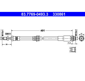 Brzdová hadice ATE 83.7769-0493.3