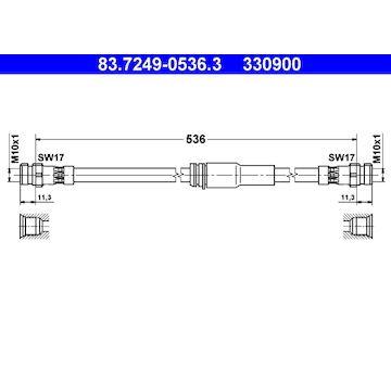Brzdová hadice ATE 83.7249-0536.3