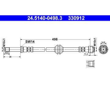 Brzdová hadice ATE 24.5140-0498.3