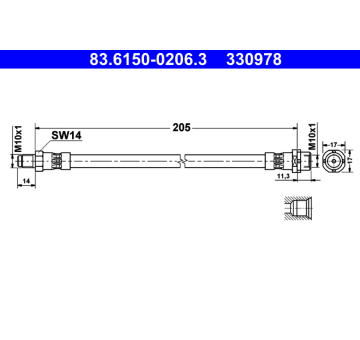 Brzdová hadice ATE 83.6150-0206.3
