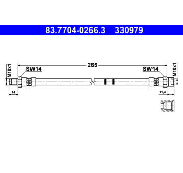 Brzdová hadice ATE 83.7704-0266.3