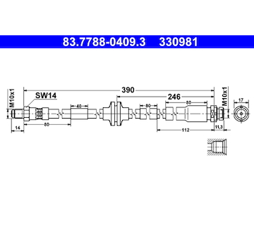 Brzdová hadice ATE 83.7788-0409.3