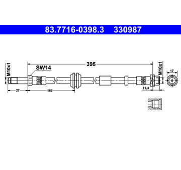 Brzdová hadice ATE 83.7716-0398.3
