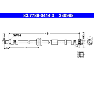 Brzdová hadice ATE 83.7788-0414.3