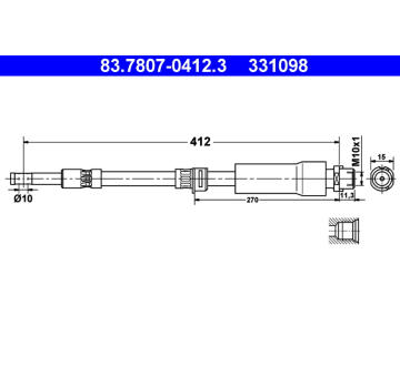 Brzdová hadice ATE 83.7807-0412.3