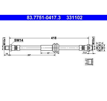 Brzdová hadice ATE 83.7751-0417.3