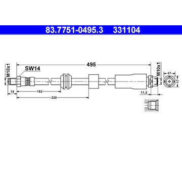 Brzdová hadice ATE 83.7751-0495.3